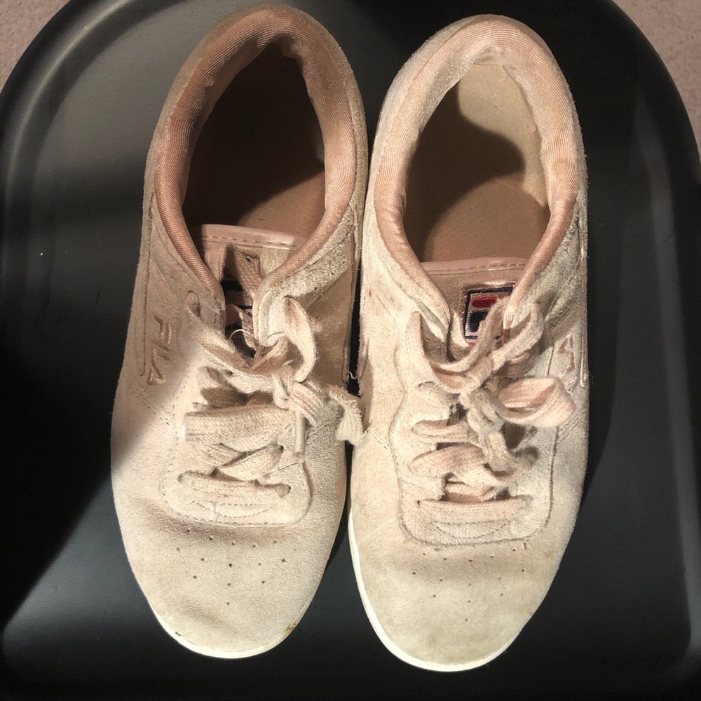 Pink Fila velvet shoes